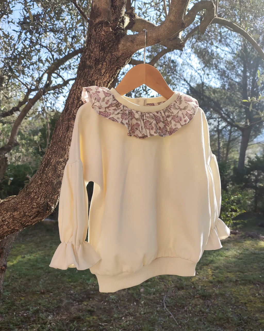Sweat fille à collerette MIMOSA