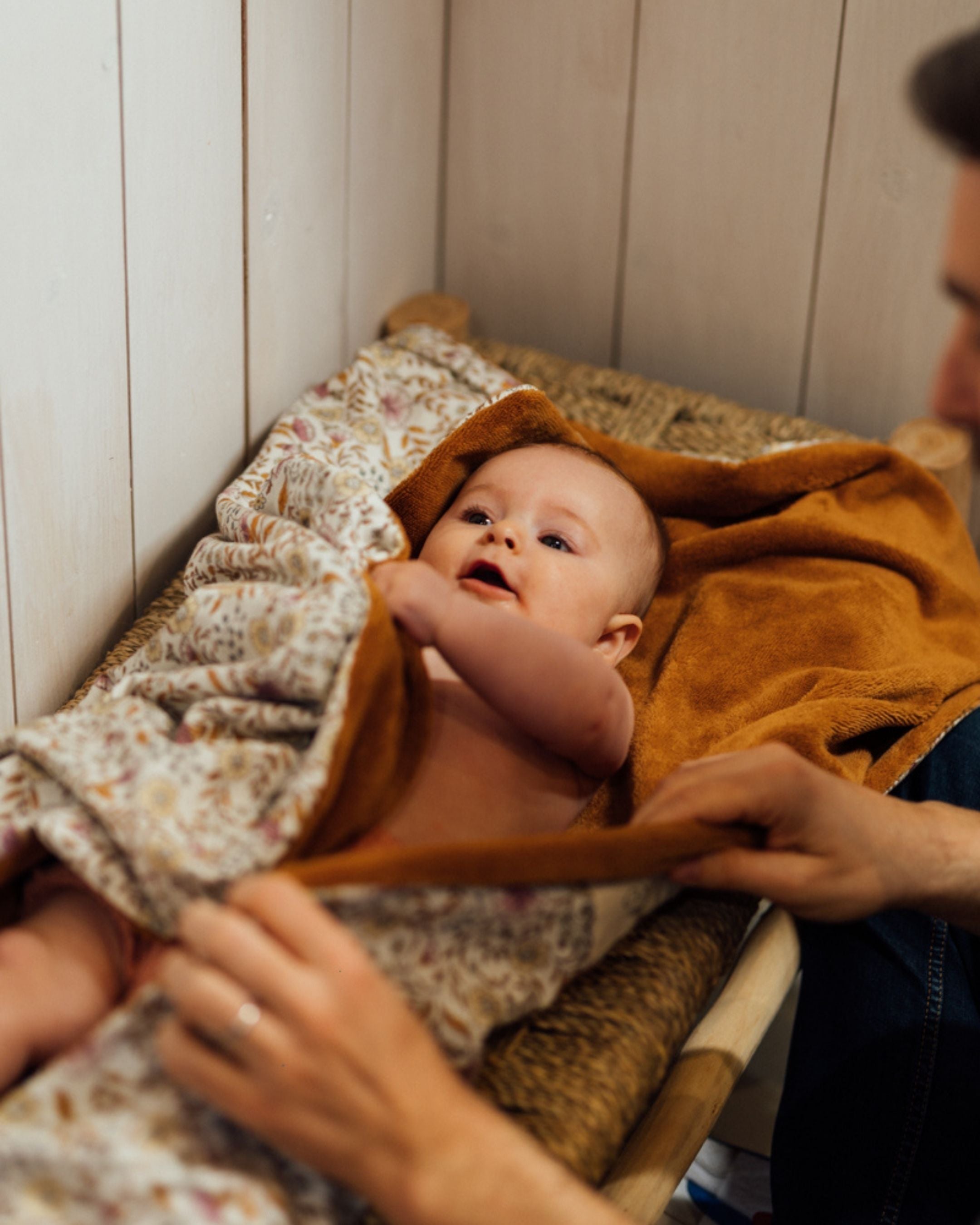 Couverture bébé 2 en 1 et sortie de bain éponge bambou ERABLE