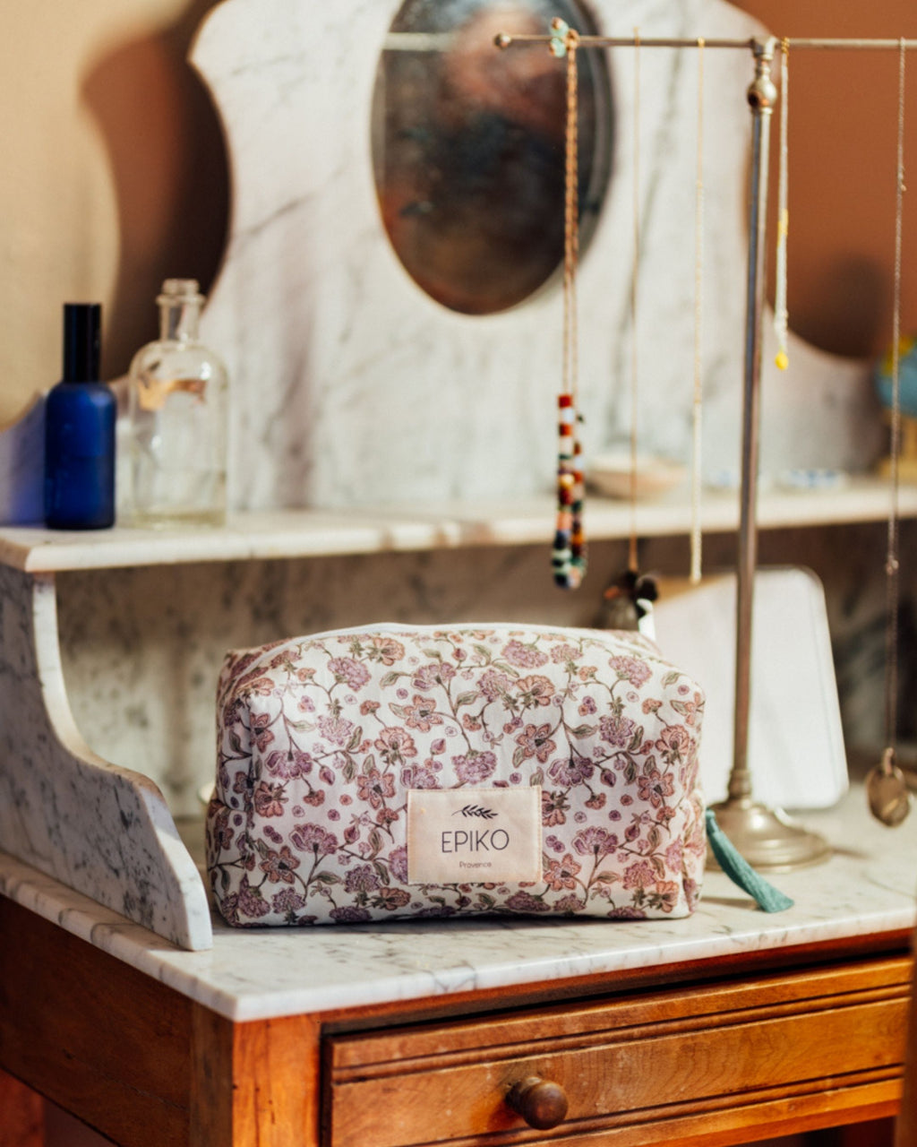 Trousse de toilette bébé fleuri lavande FEVE