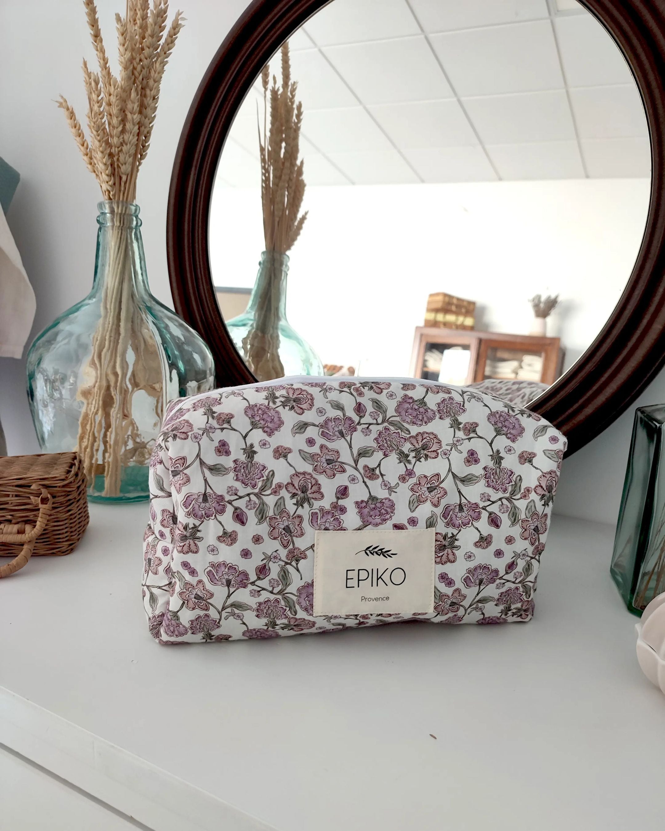 Trousse de toilette bébé fleuri lavande FEVE