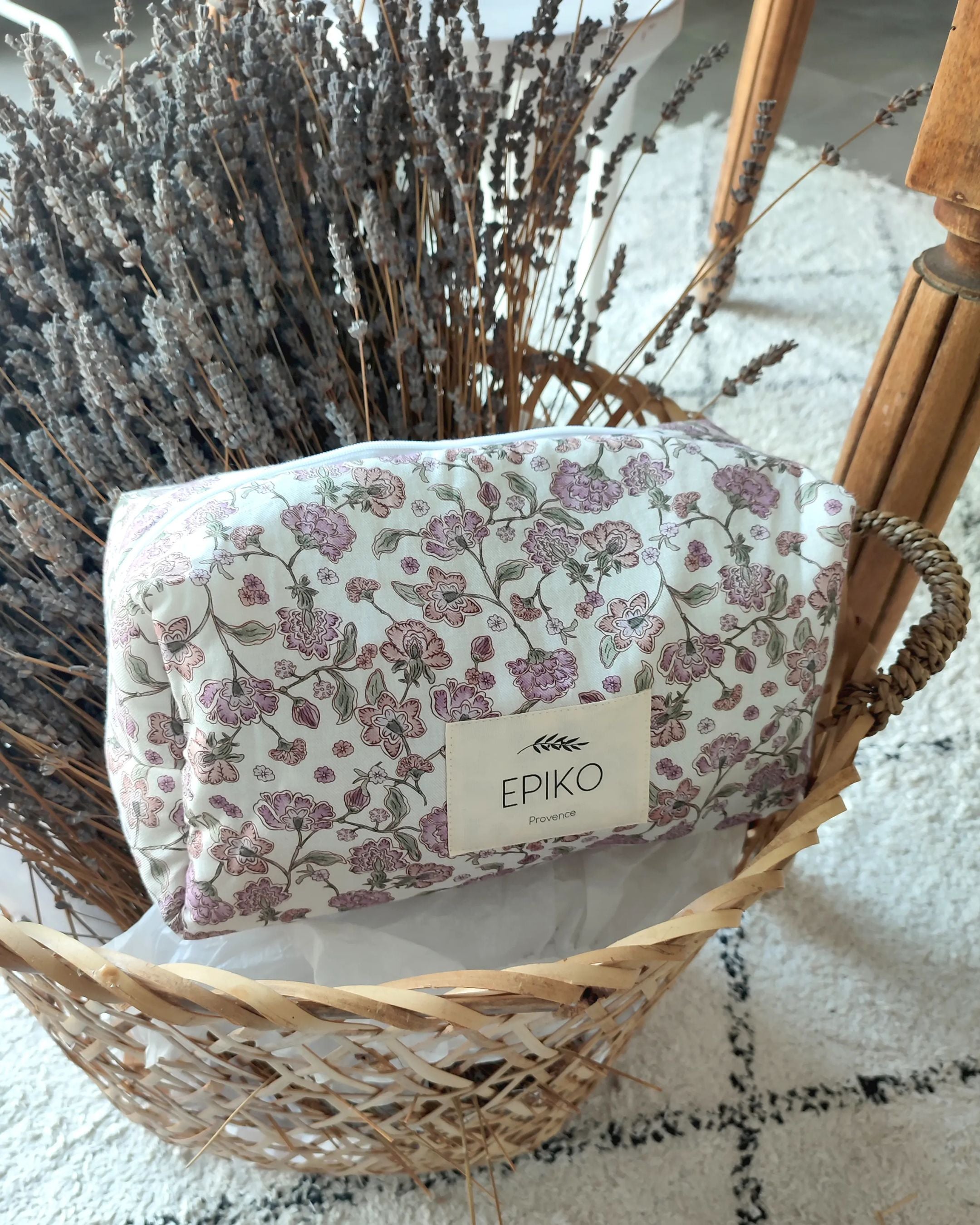 Trousse de toilette bébé fleuri lavande FEVE