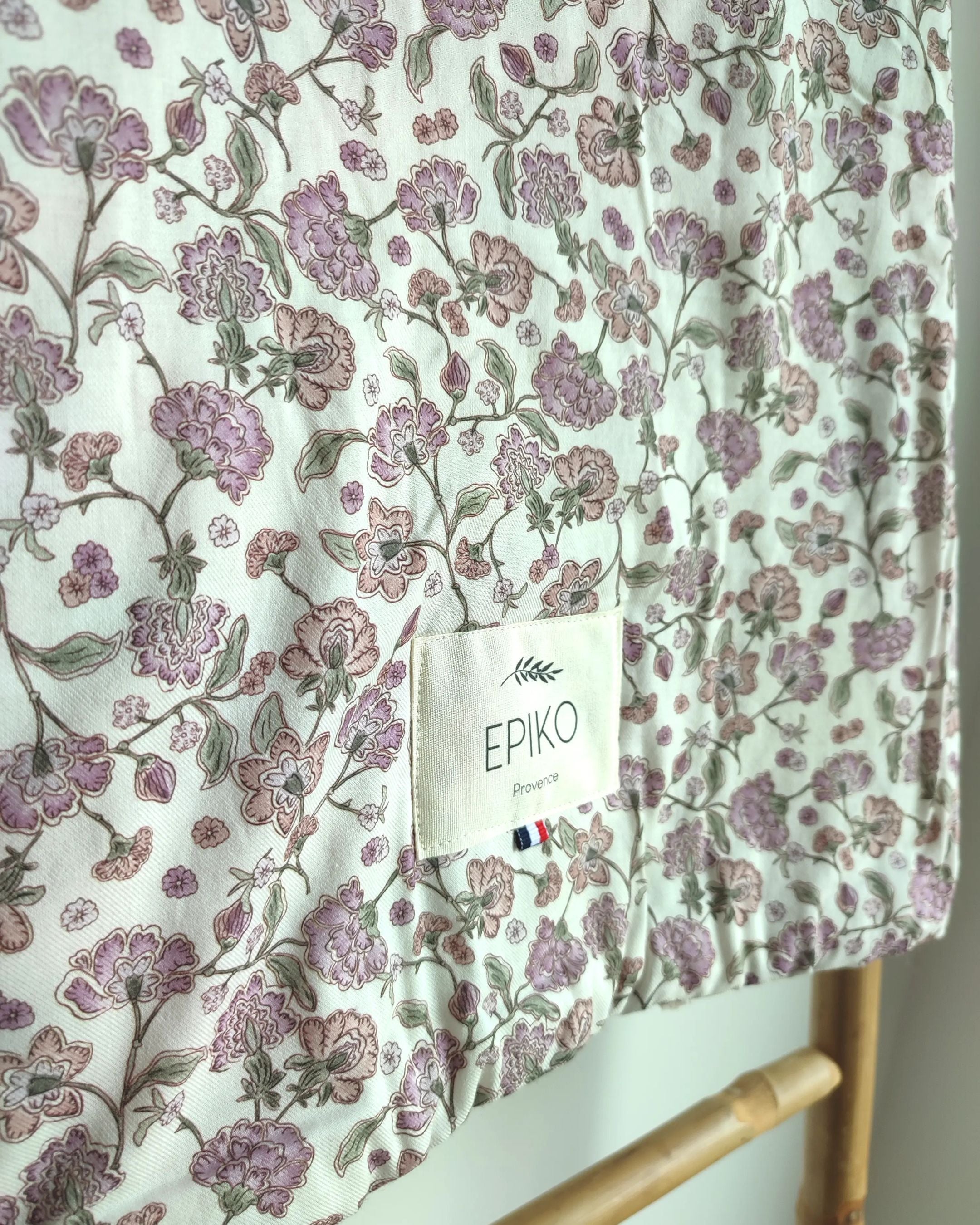 Couverture bébé fleuri lavande/sherpa ERABLE