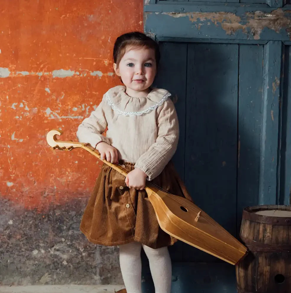 Jupe enfant velours camel VERVEINE