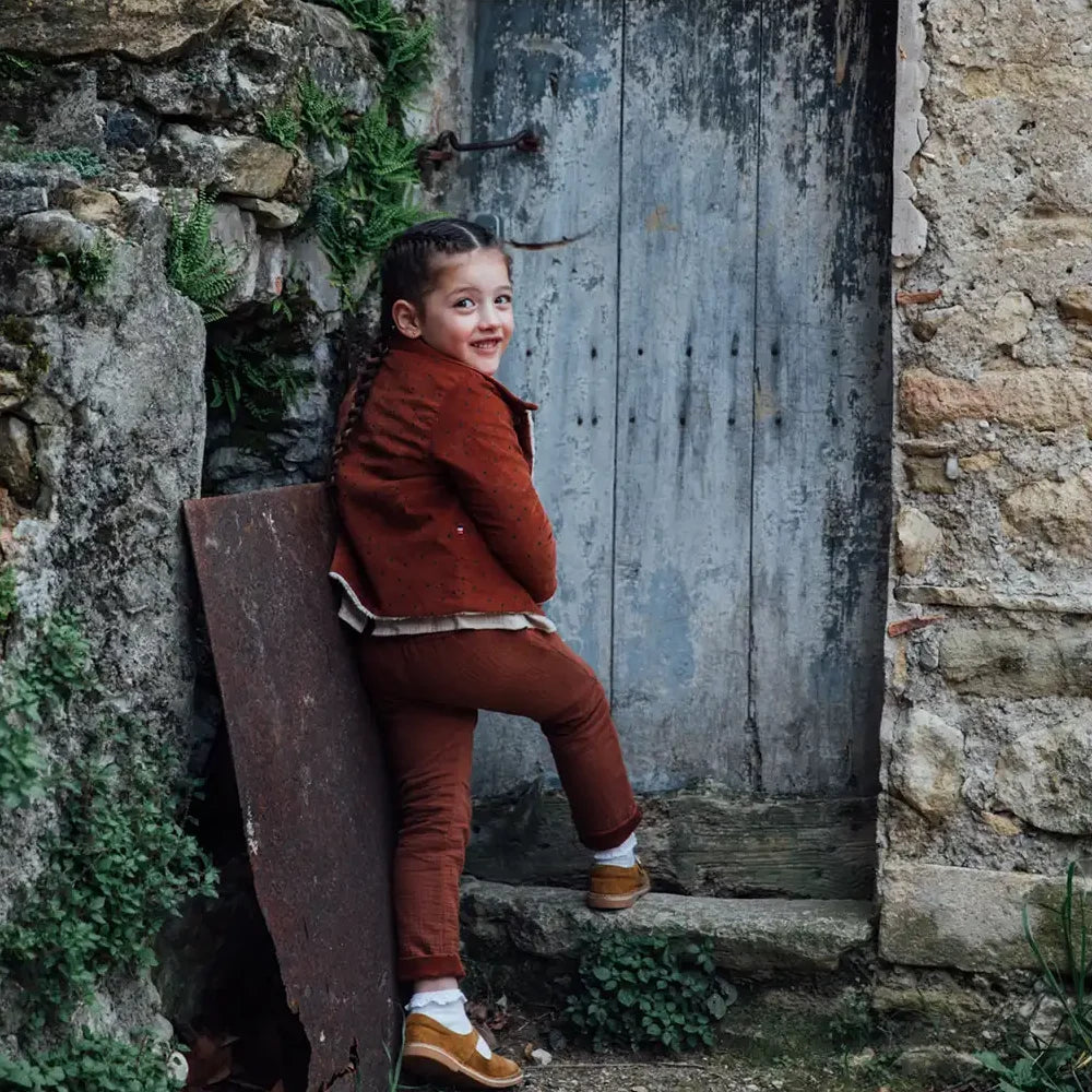 Pantalon enfant velours reversible ARBOUSIER, coton bio GOTS