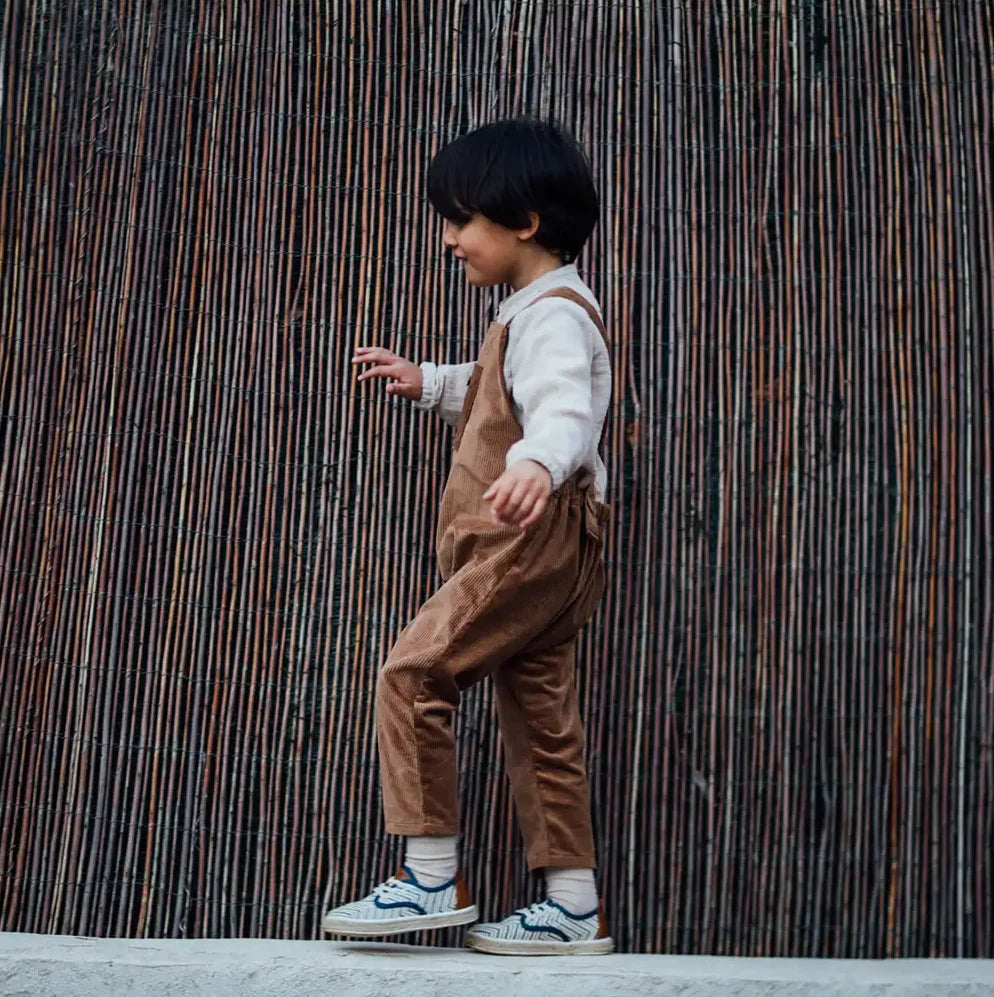 Salopette enfant velours camel