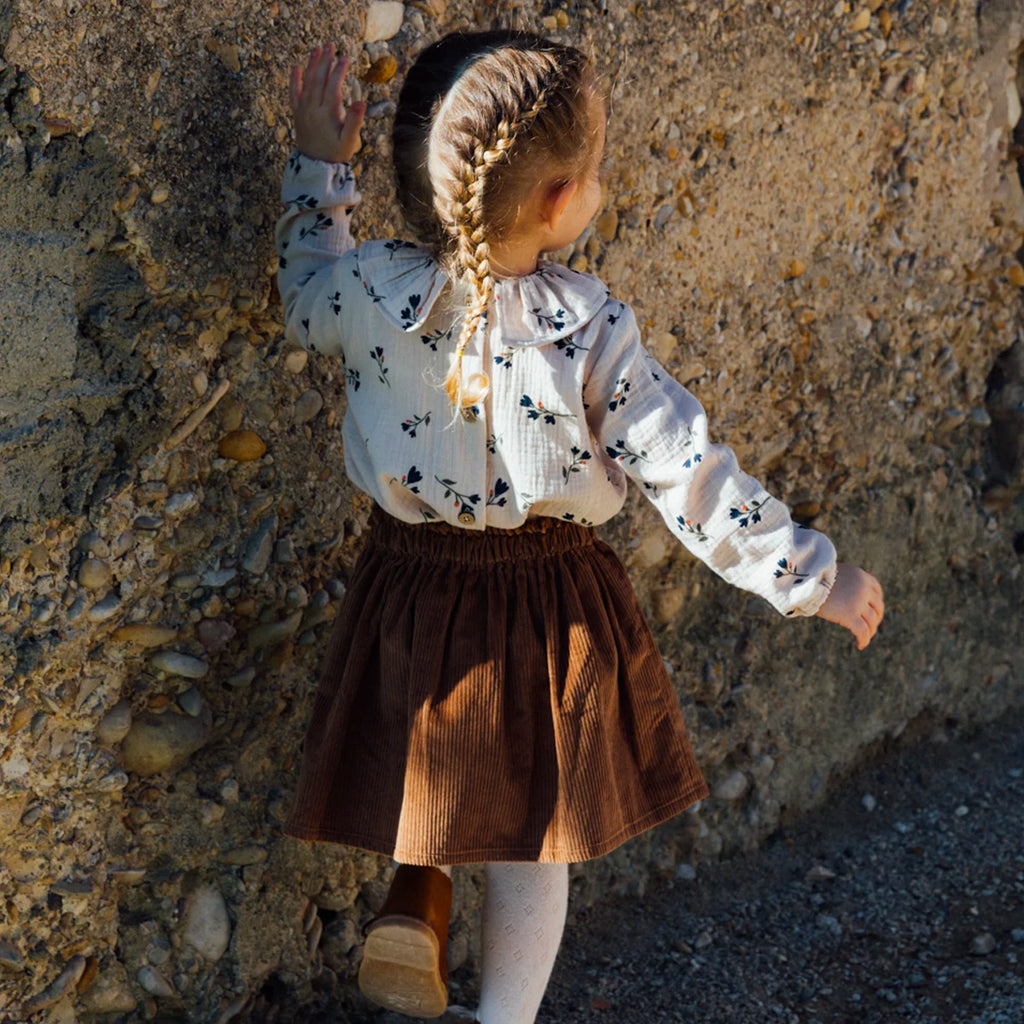 Jupe enfant velours camel VERVEINE