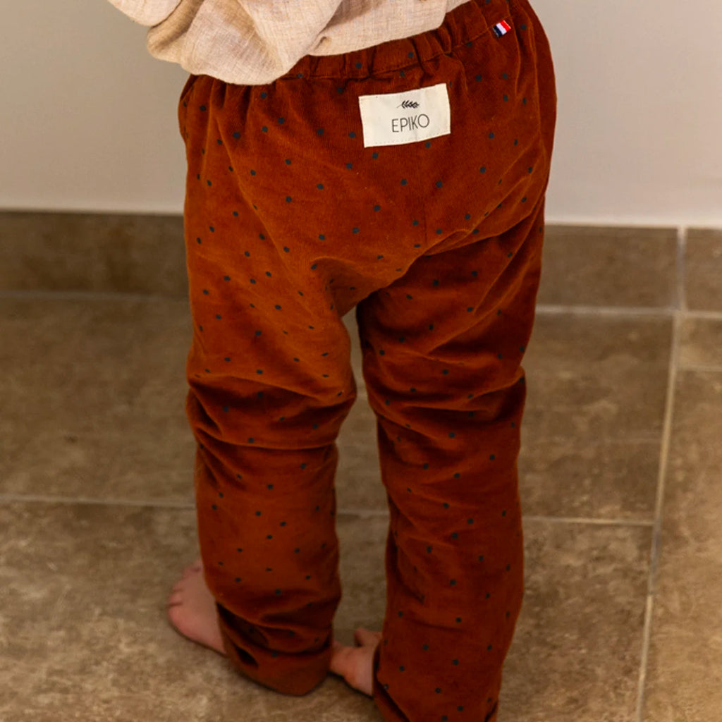 Pantalon enfant velours reversible ARBOUSIER, coton bio GOTS, made in Provence