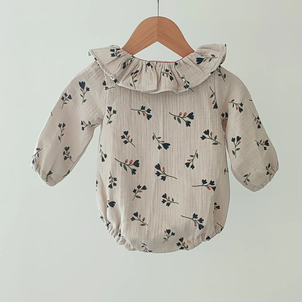 Barboteuse bébé fleurie bleu THYM