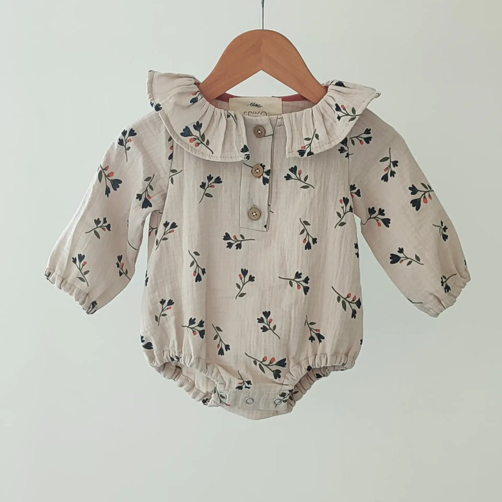 Barboteuse bébé fleurie bleu THYM