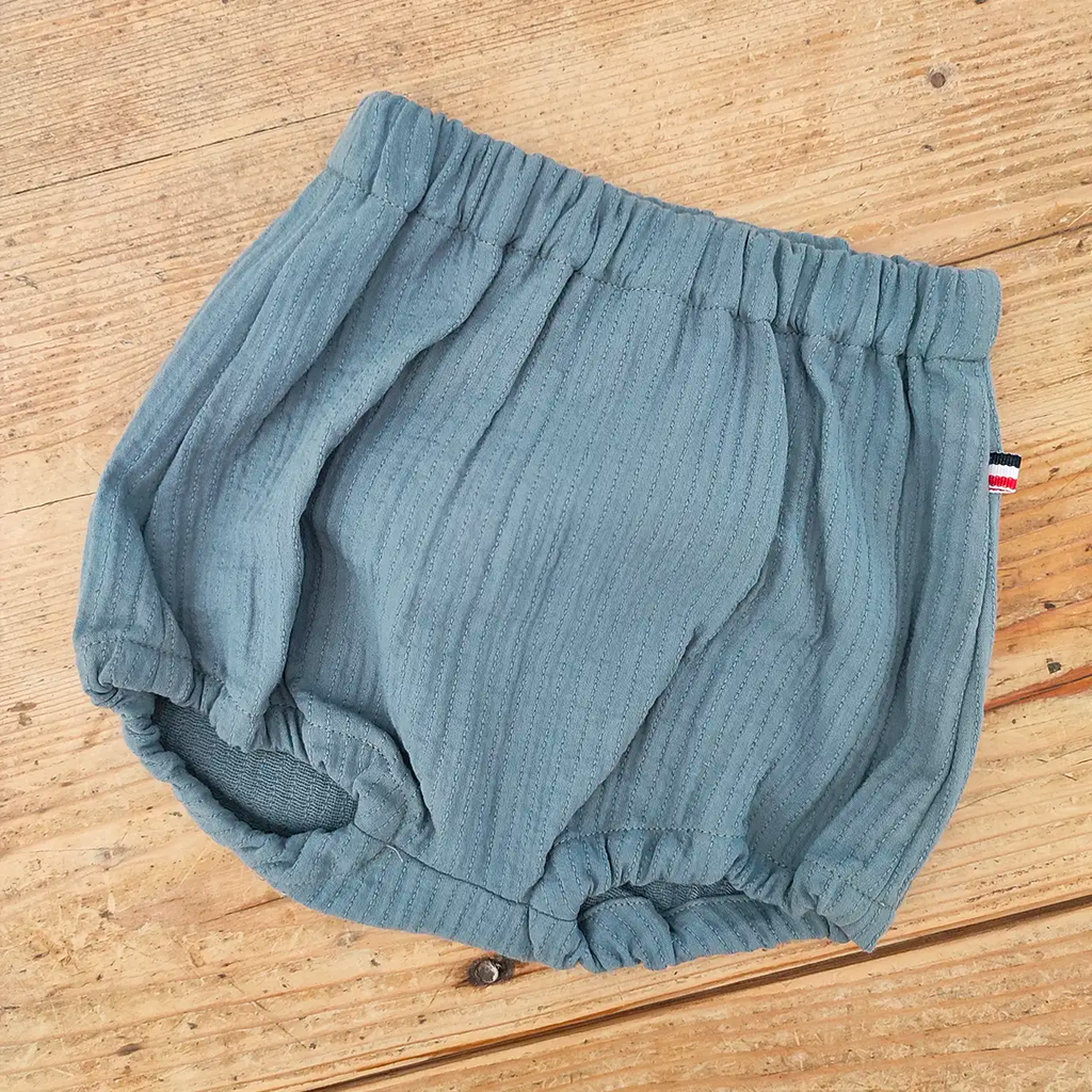 Bloomer bébé en coton bio quilté GOTS imprimé. Fabrication française.