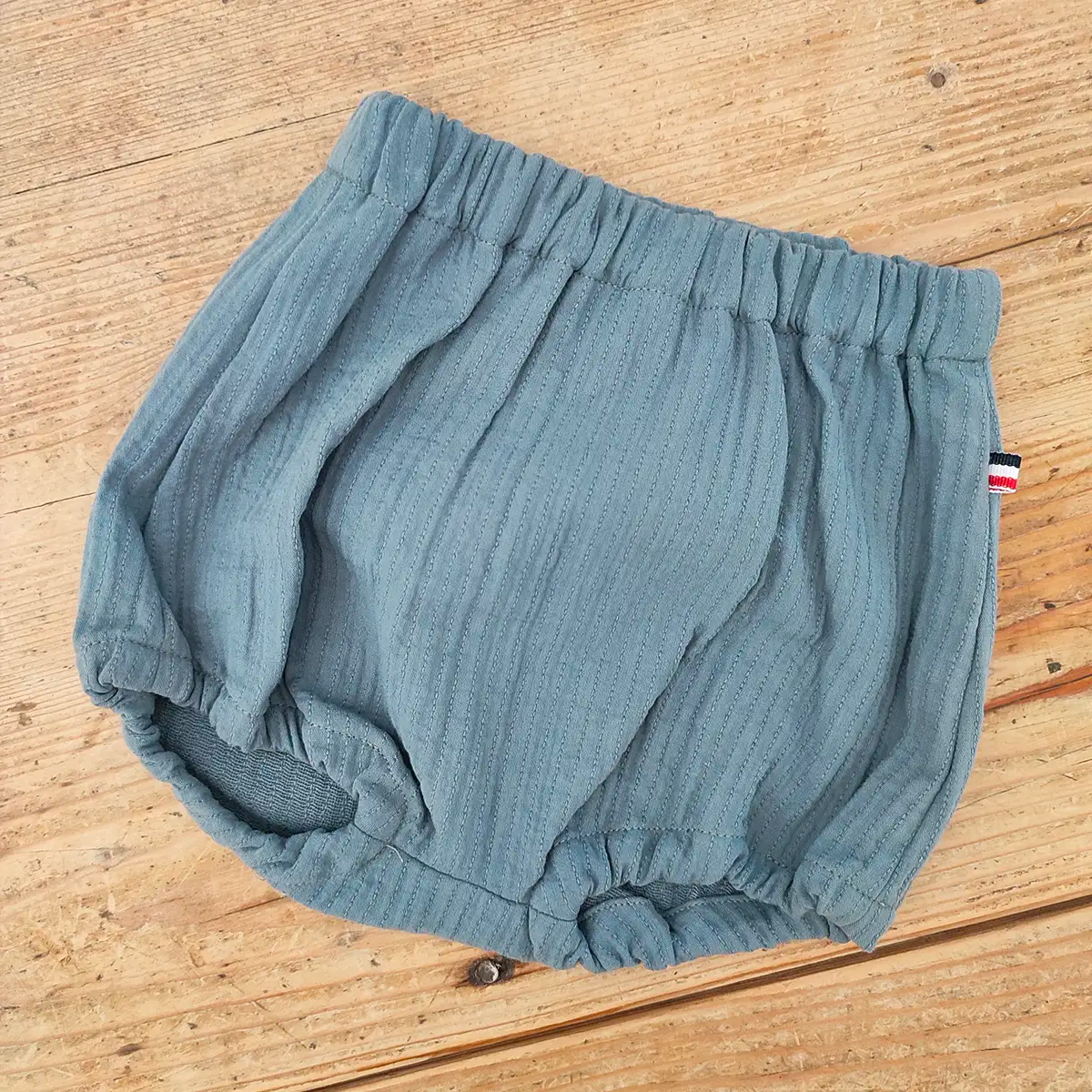 Bloomer bébé en coton bio quilté GOTS imprimé. Fabrication française.