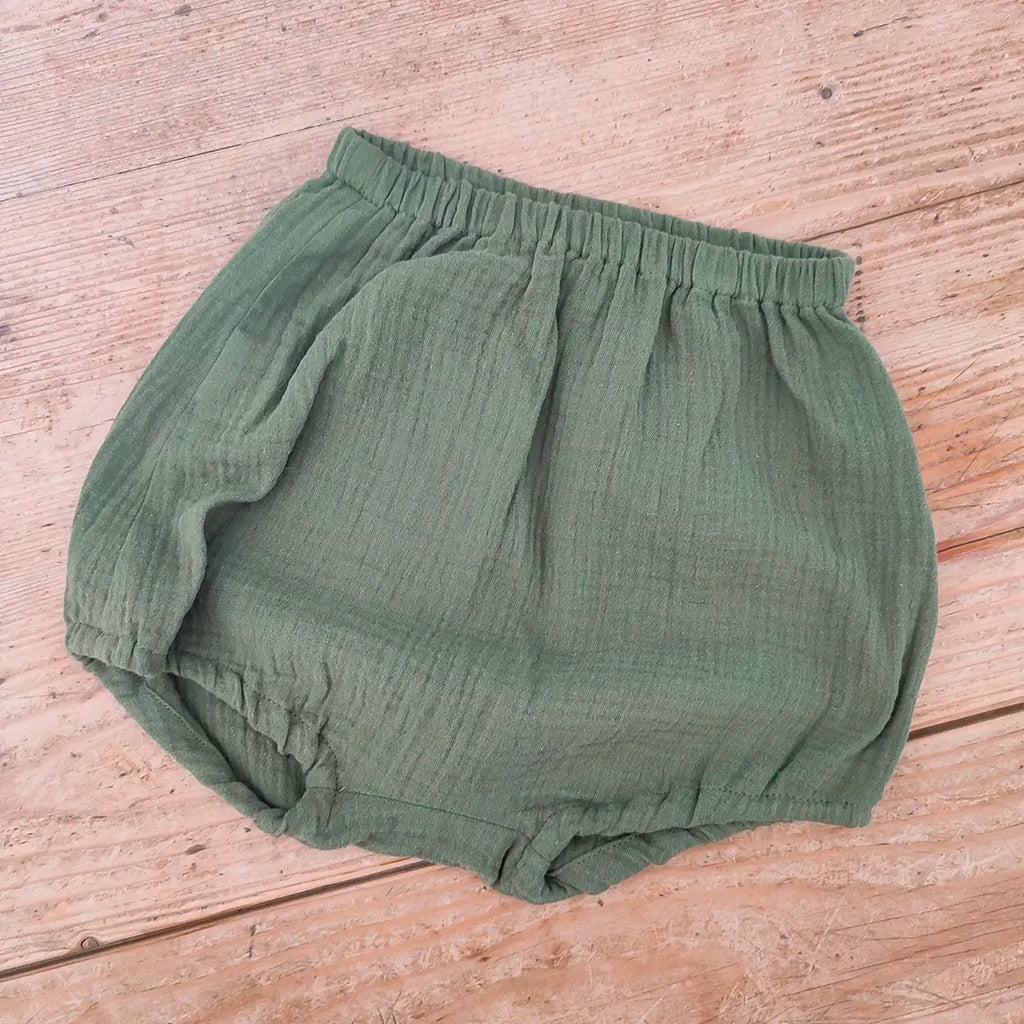 bloomer double gaze de coton bio couleur kaki