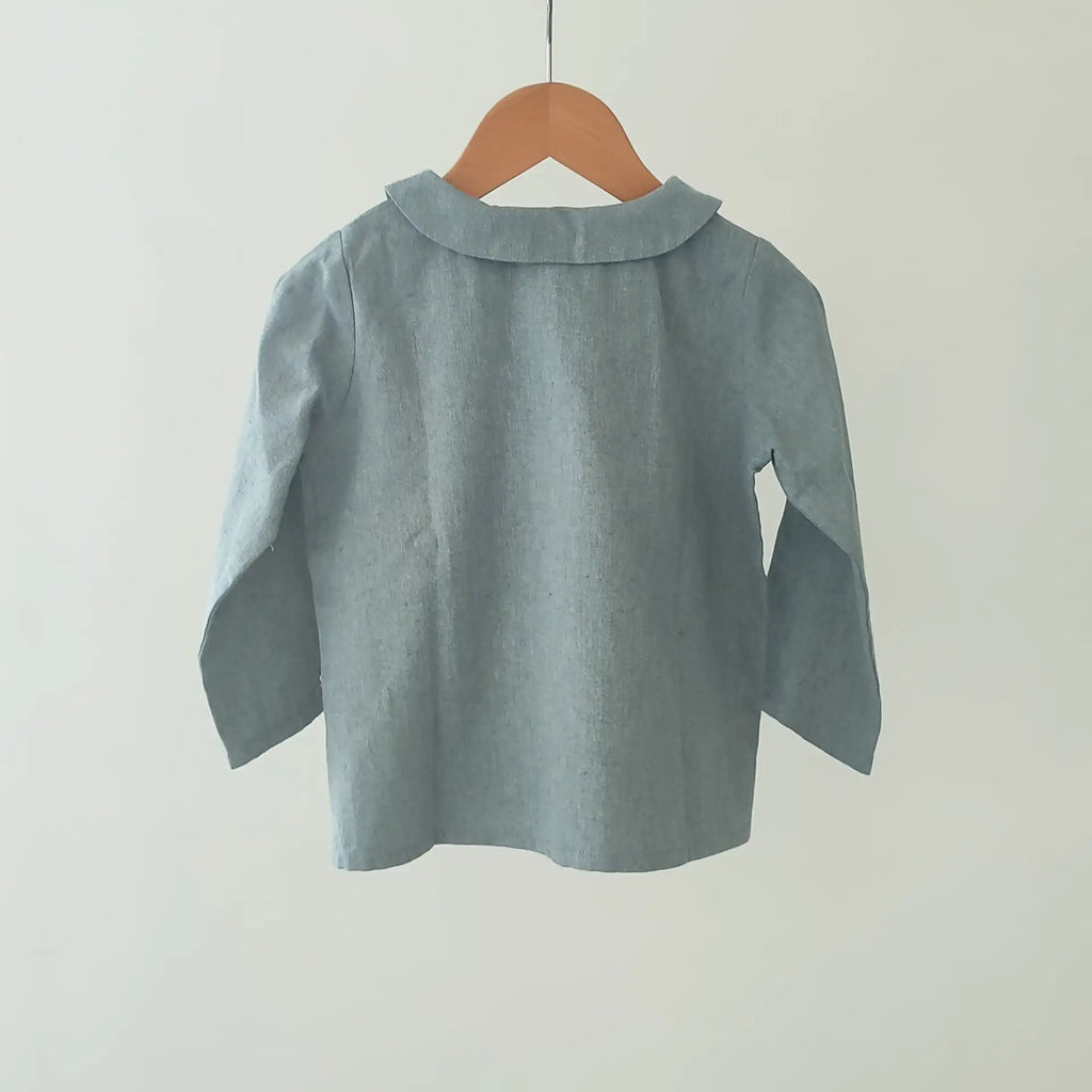 Chemise enfant coton bio bleu tendre LYS