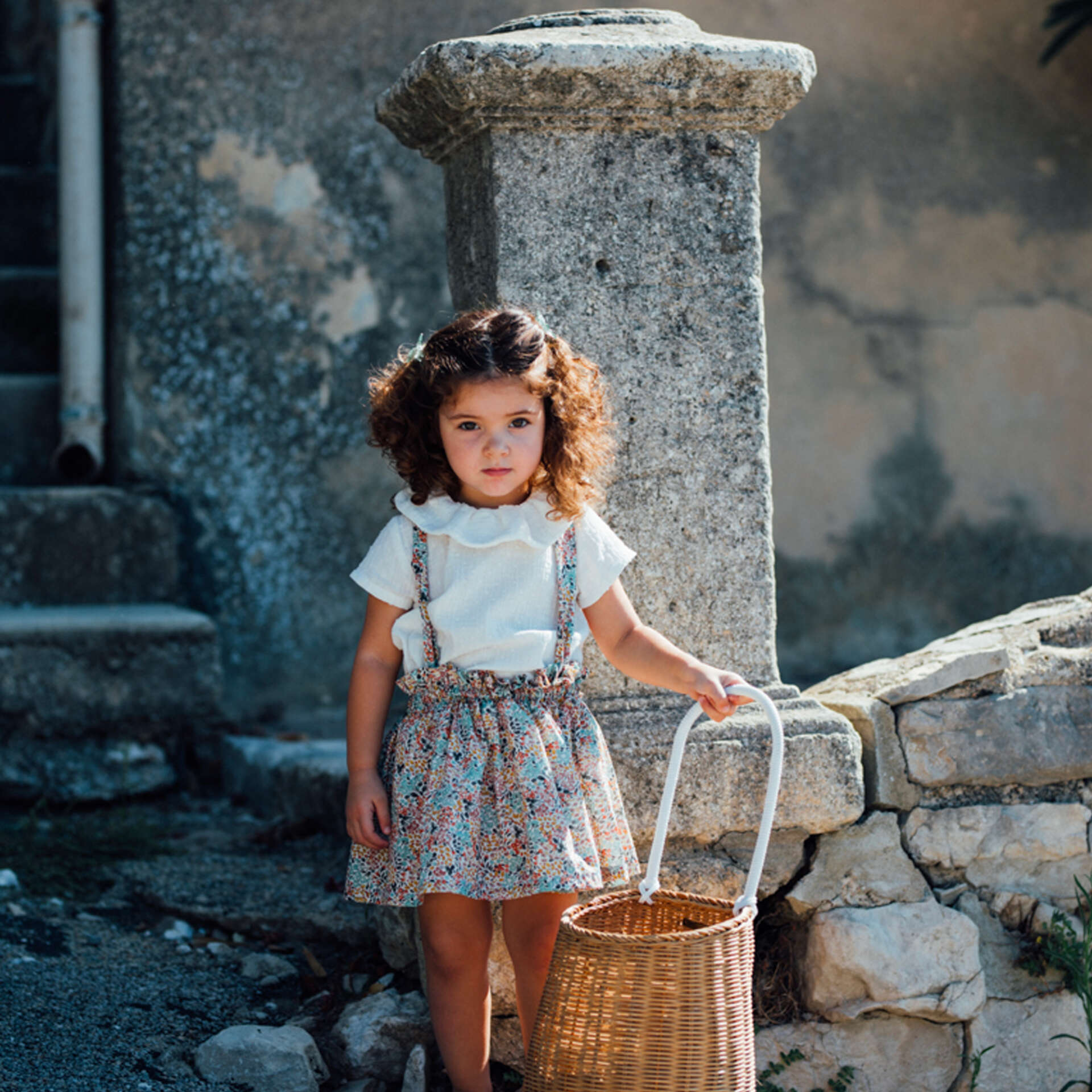 Blouse Luzerne en plumetis écru pour cérémonie enfant, EPIKO