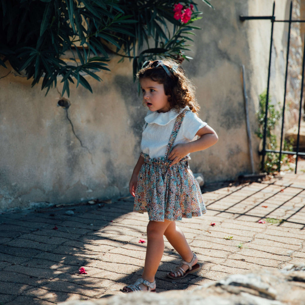 jupe fleuri fille, coton bio gots