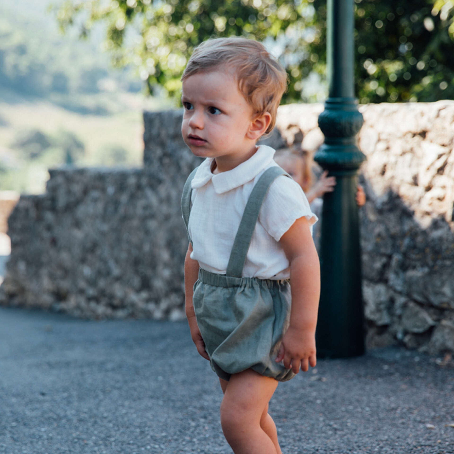 bloomer bretelles en lin pour cérémonie