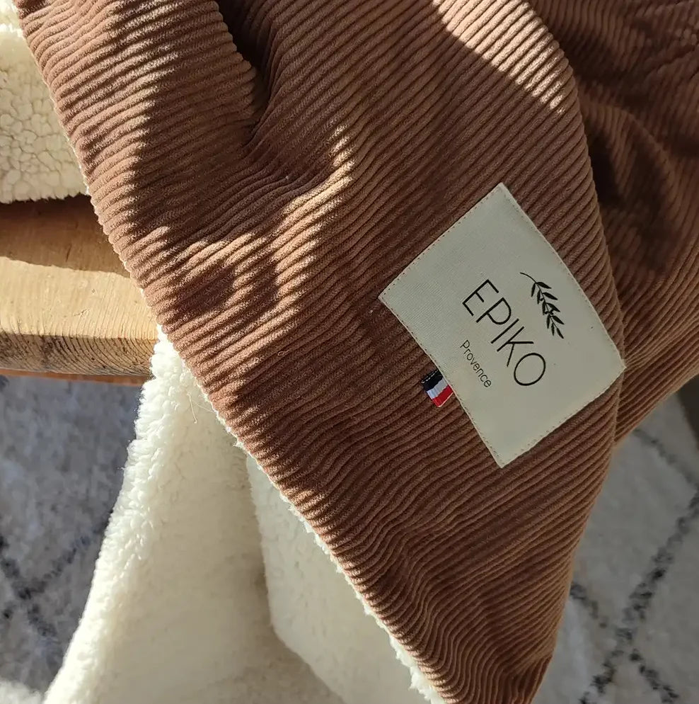 Couverture bébé velours praline ERABLE