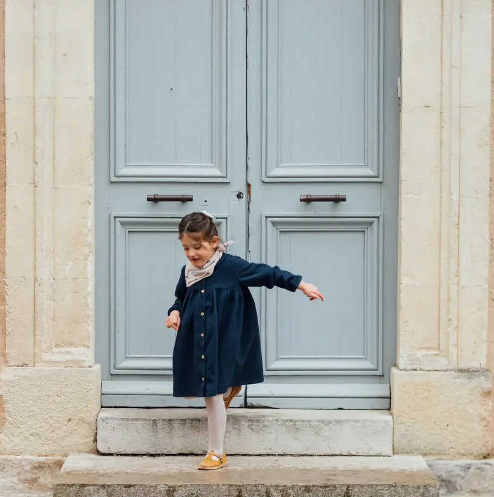 Robe fille hiver bleu marine GAZANIA