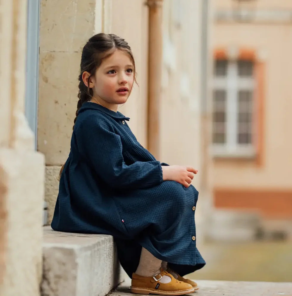 Robe fille hiver bleu marine GAZANIA