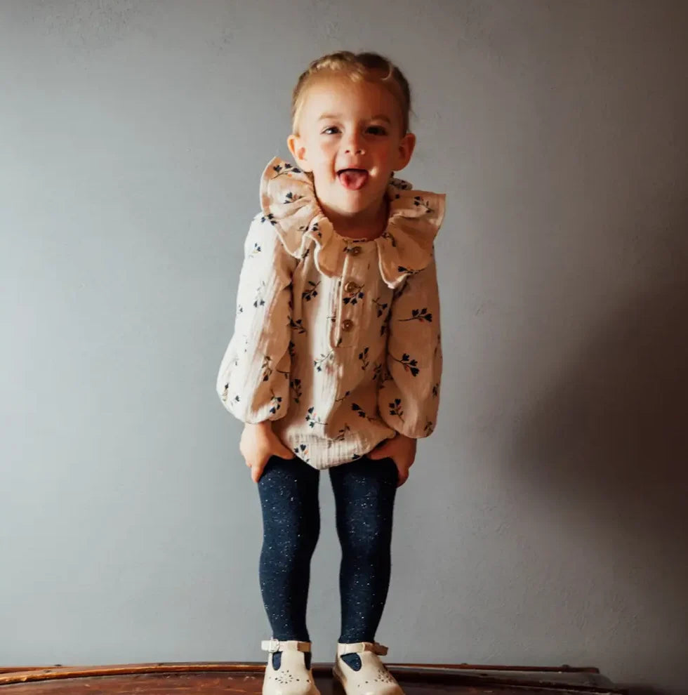 Barboteuse bébé fleurie bleu THYM