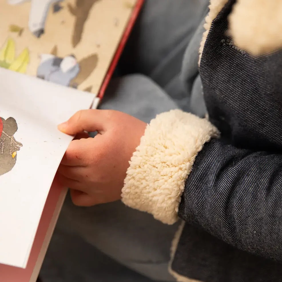 Veste enfant jeans doublé sherpa SAUGE