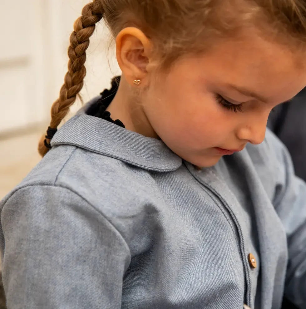 Chemise enfant coton bio bleu tendre LYS