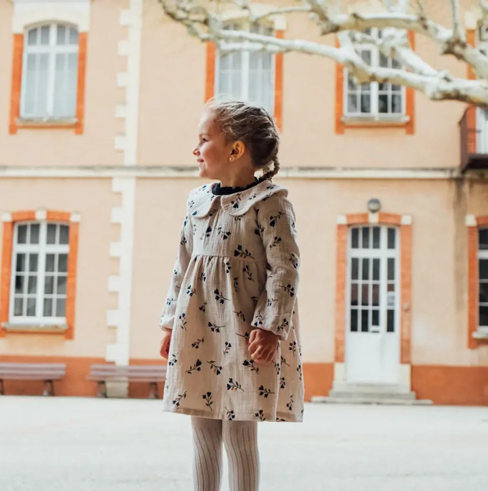 Robe fille fleurie bleu LAVANDE