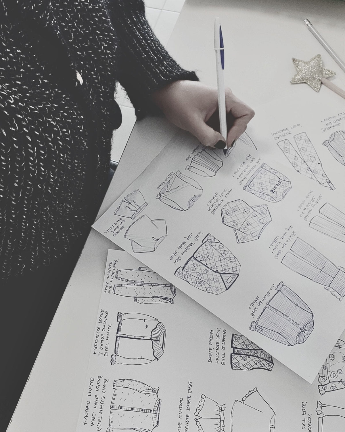 Coulisse de la marque EPIKO, atelier de confection français. Mode bébé et enfant, coton bio certifié.