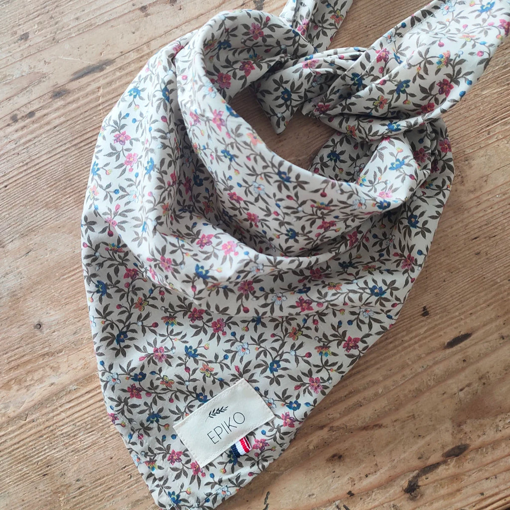 Foulard ou lange bébé fleuri ROSEAU