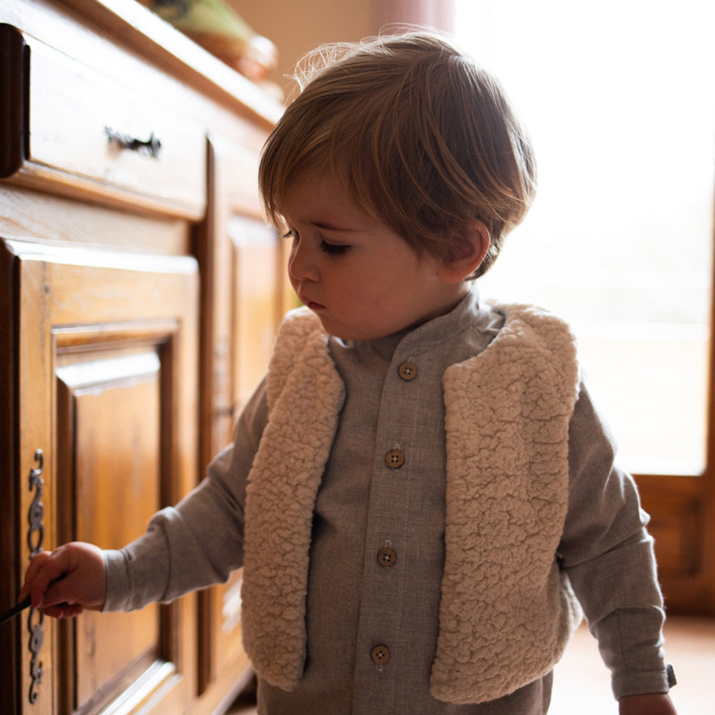 gilet sans manche enfant en sherpa