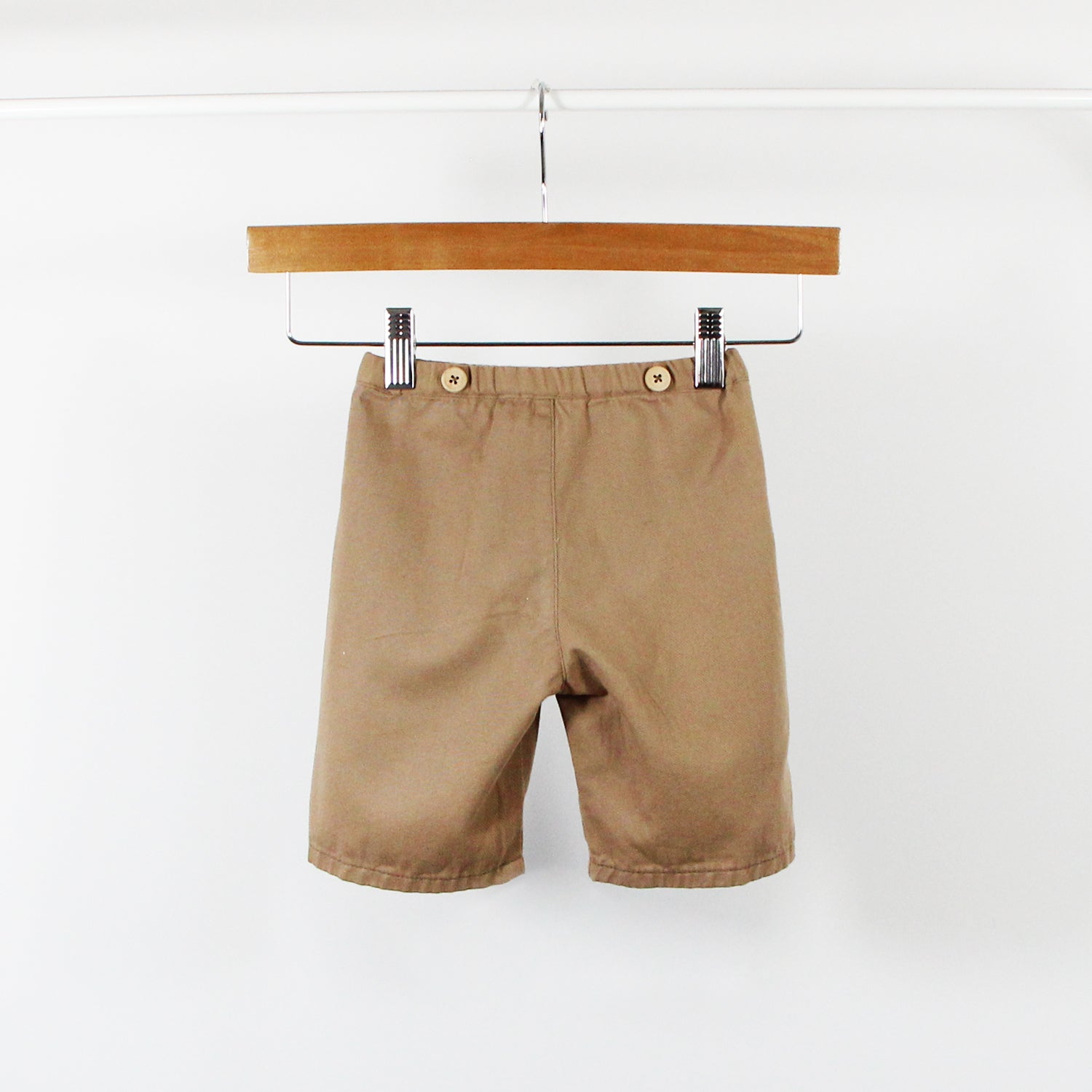 Arrière bermuda enfant en sergé noisette