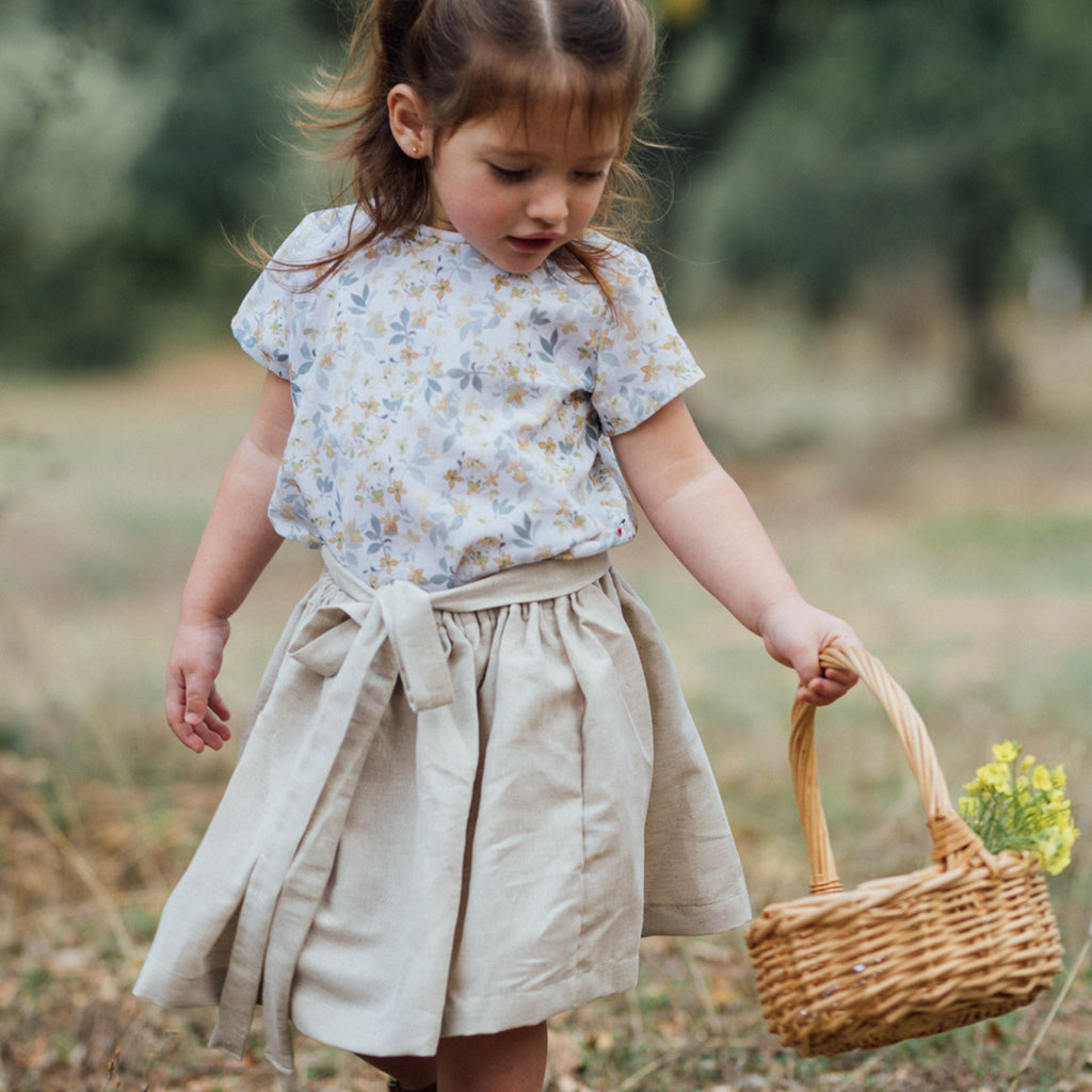 Jupe en lin pour fille, vêtements enfant bio
