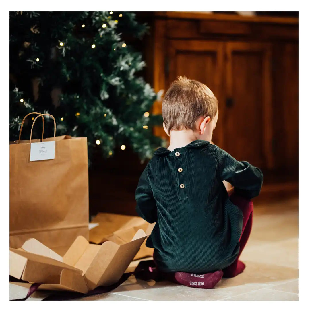 Barboteuse de fêtes velours sapin THYM