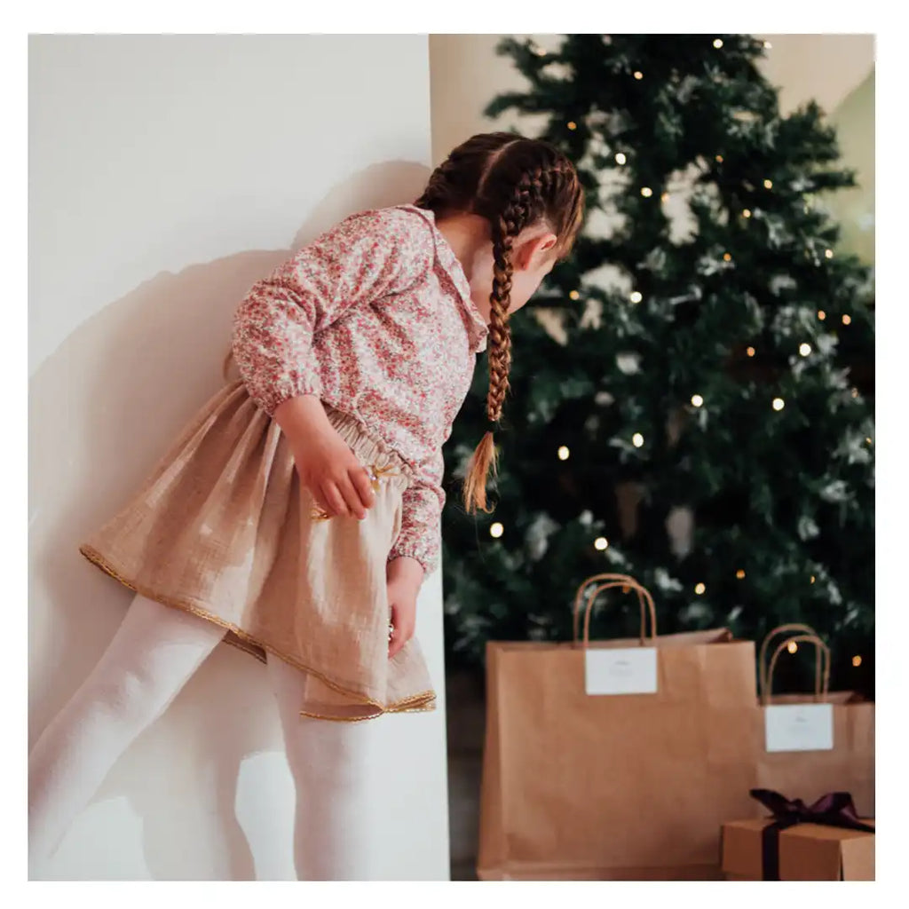 Jupe Noël fille double gaze VERVEINE