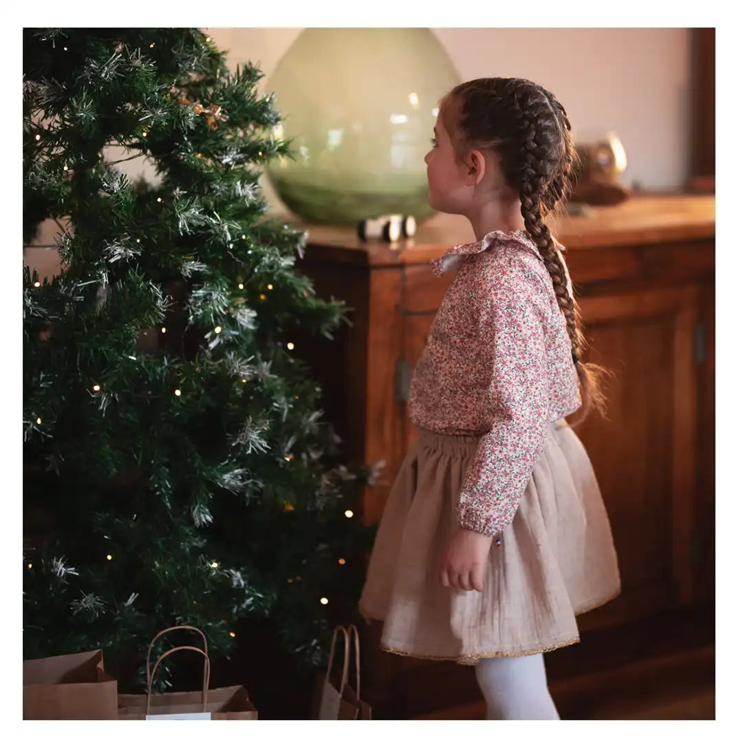 Jupe Noël fille double gaze VERVEINE