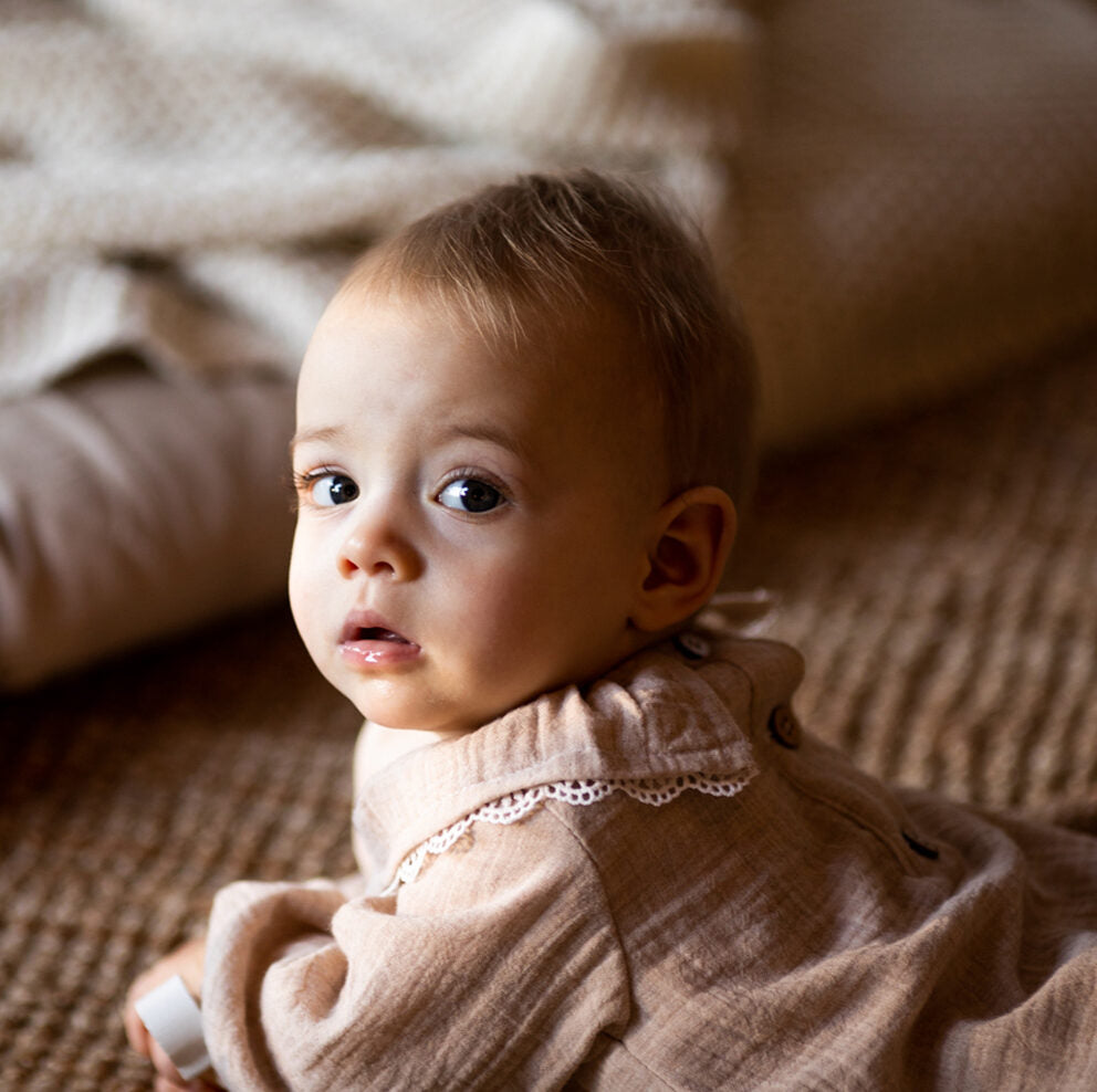 Barboteuse fille double gaze TREFLE