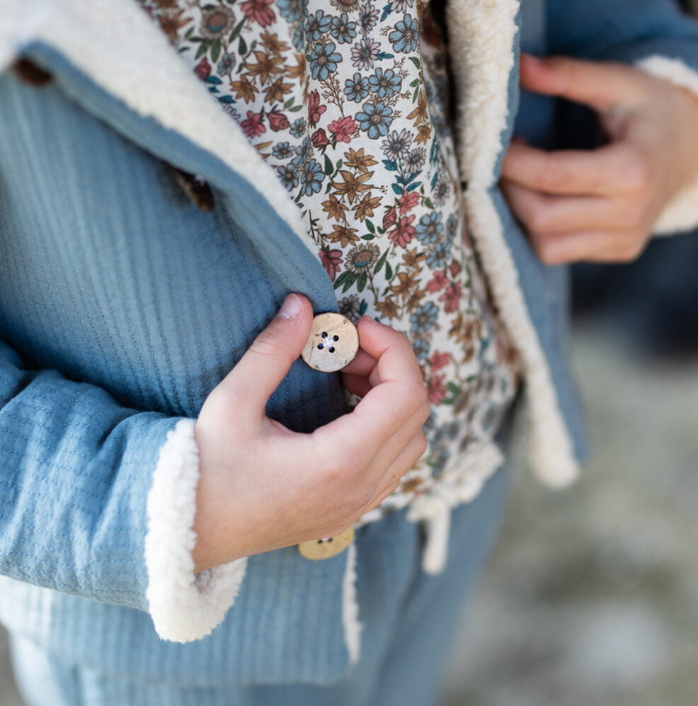 Veste enfant réversible bleu SAUGE