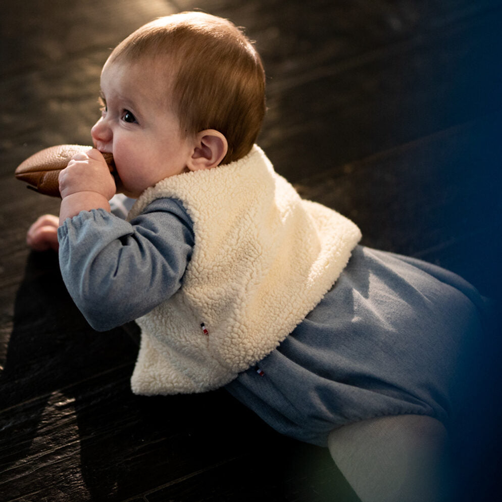 gilet sans manche enfant en sherpa. Polyester recyclé. Made in France