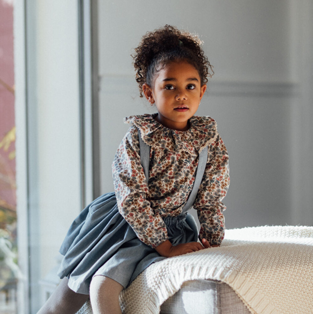 Jupe enfant à bretelles VALERIANE