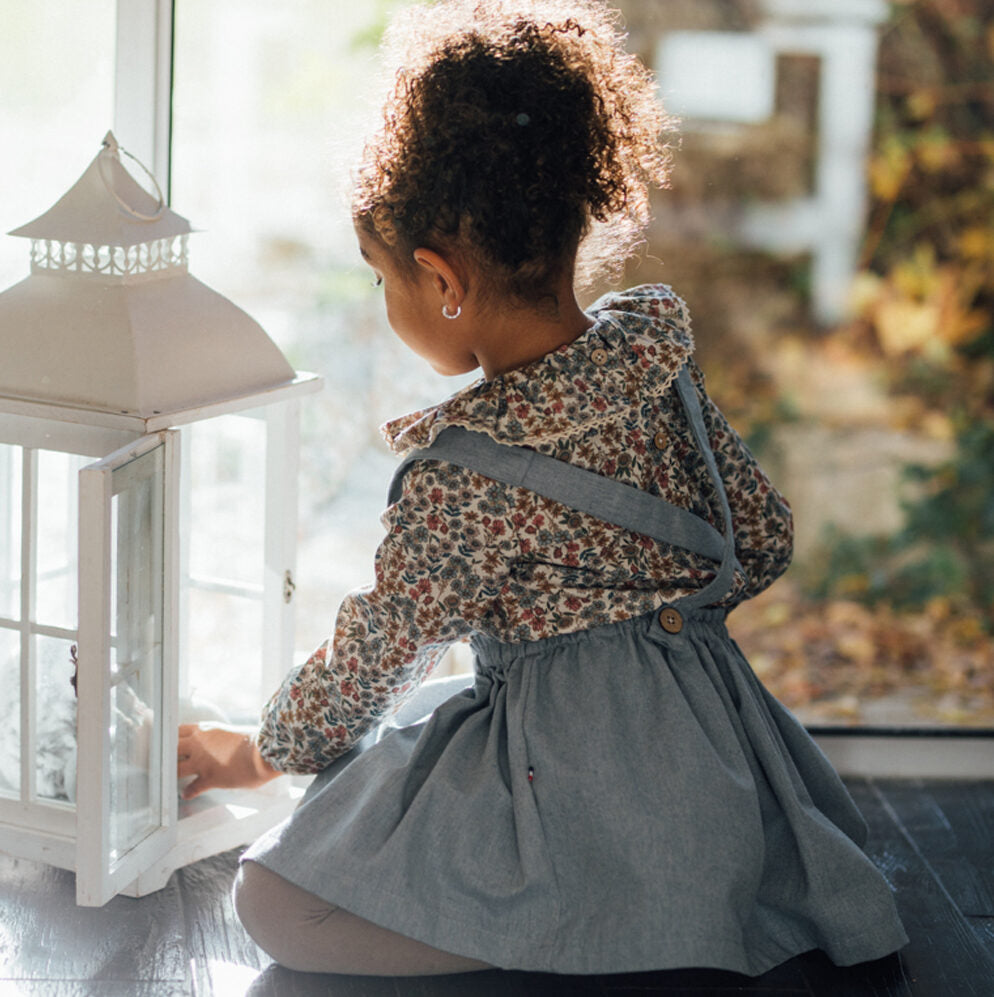 Jupe enfant à bretelles VALERIANE