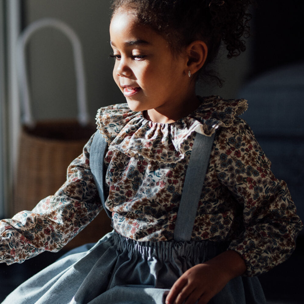 Jupe enfant à bretelles VALERIANE