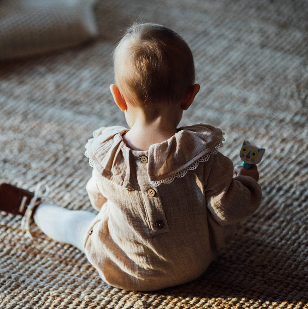 Barboteuse fille double gaze TREFLE