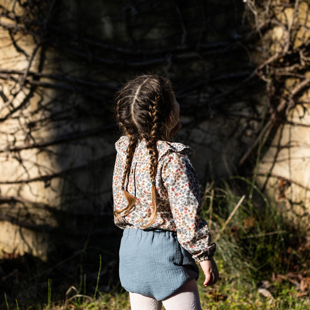 Bloomer bébé en coton bio quilté GOTS imprimé. Fabrication française.