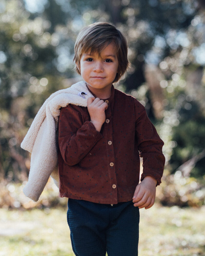 Pantalon bébé en coton bio bleu marine, made in france