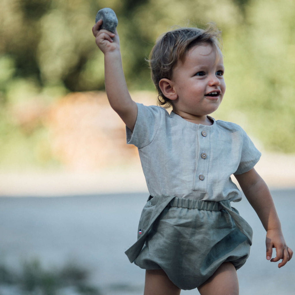 tshirt garçon lin naturel, pour bébé et enfant