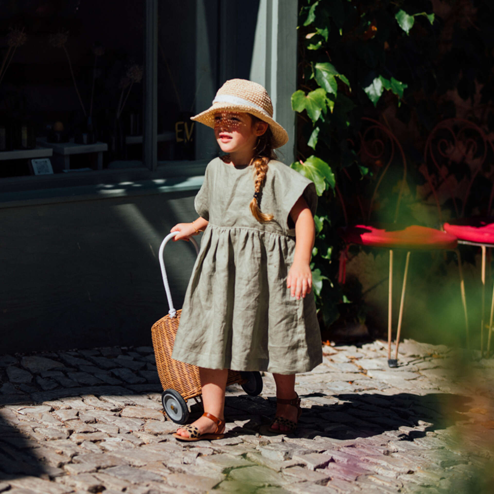 Robe fille lin GARDENIA