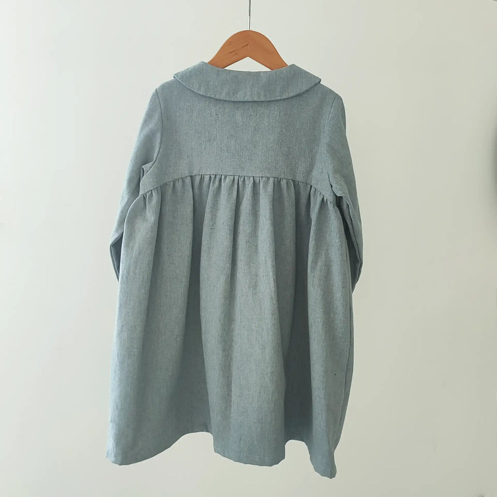 Robe fille coton bio bleu tendre GAZANIA