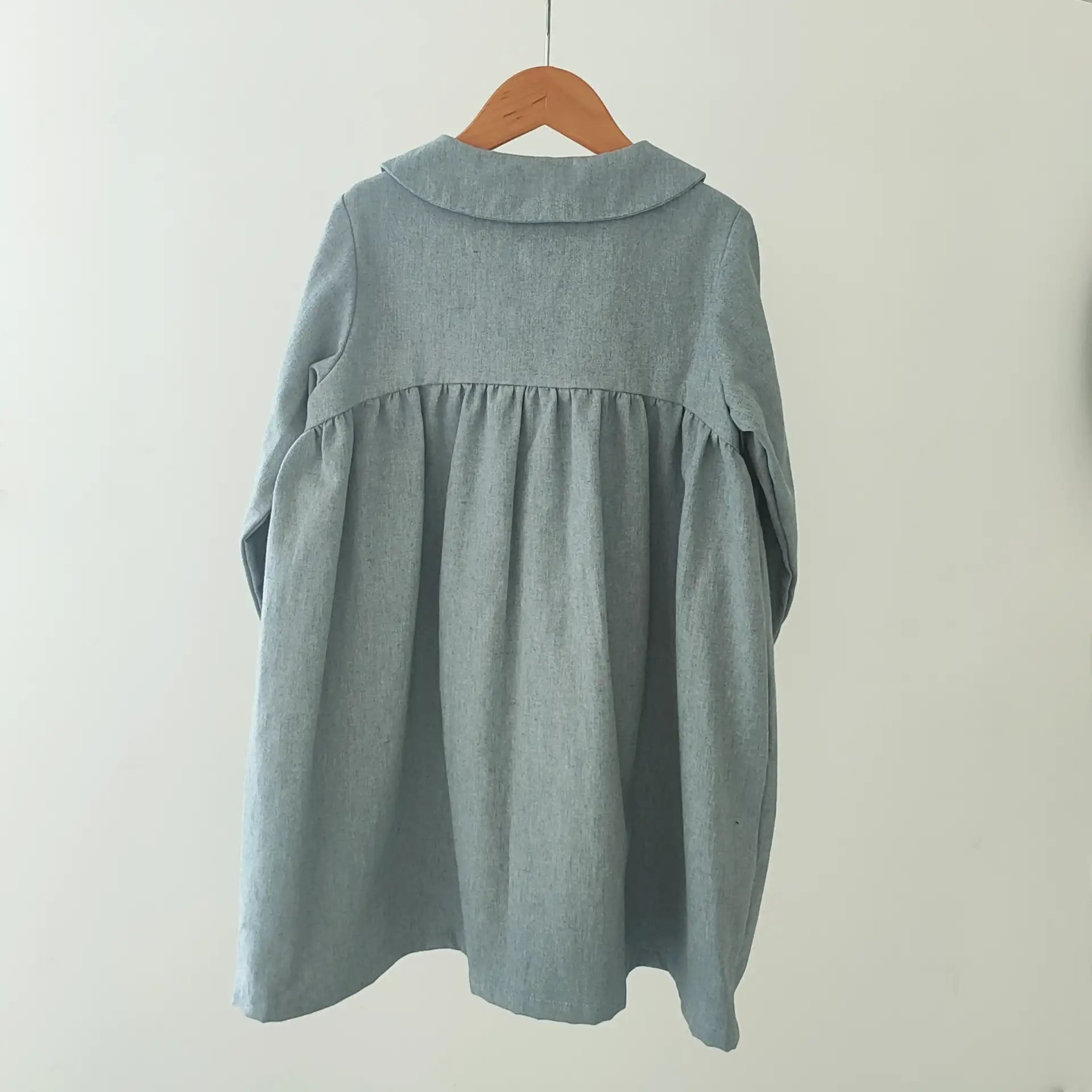 Robe fille coton bio bleu tendre GAZANIA