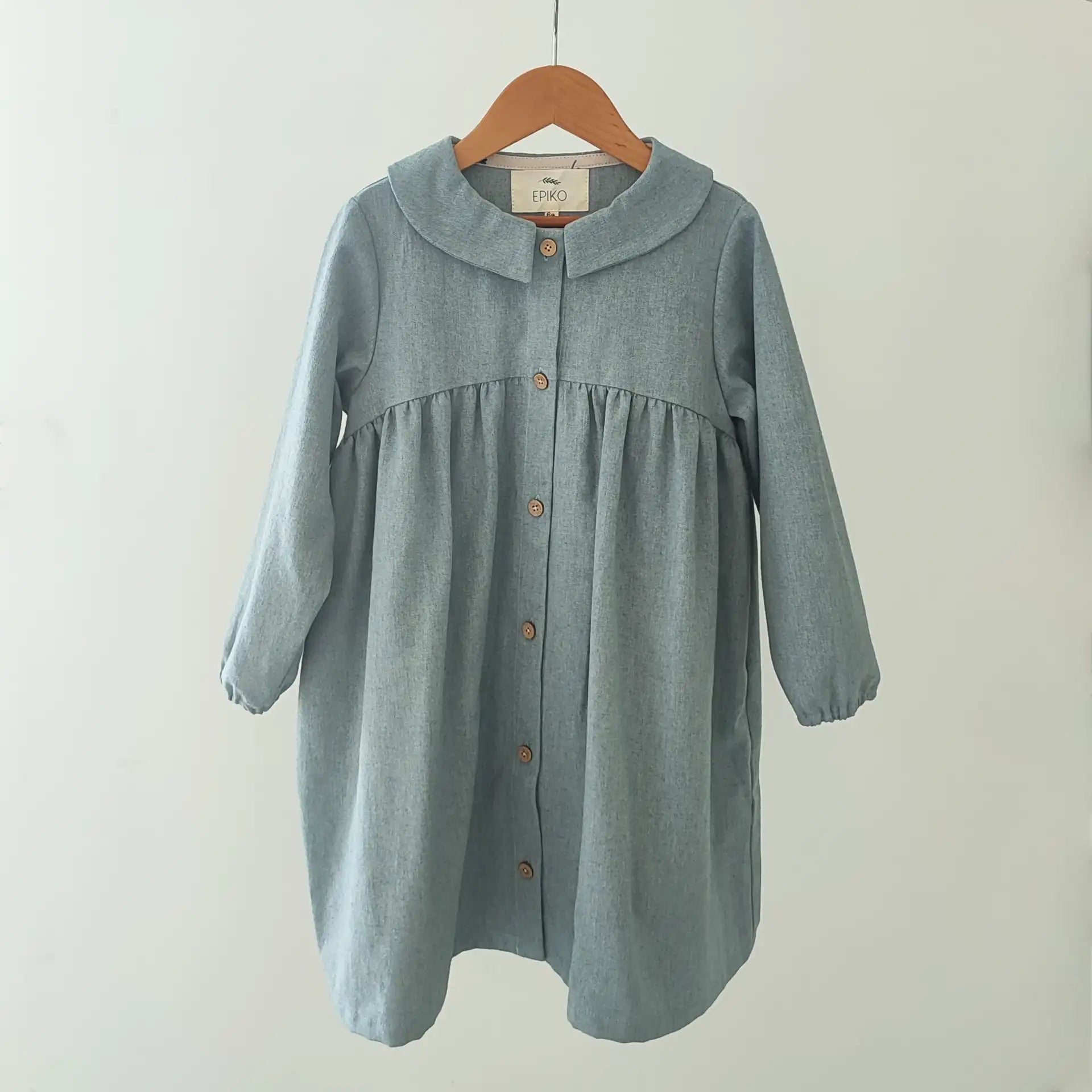 Robe fille coton bio bleu tendre GAZANIA