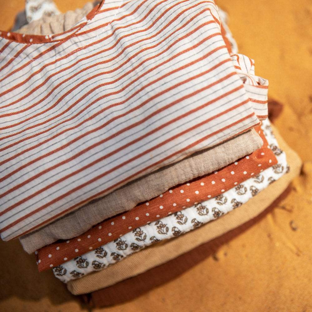 Tshirt enfant rayures sienne BASILIC